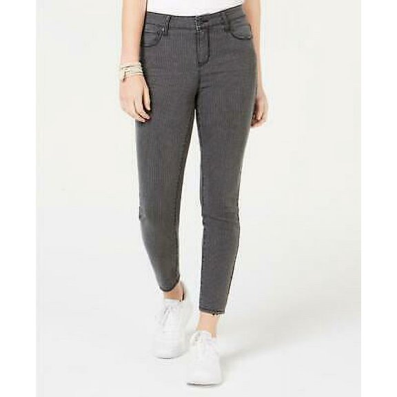 Vanilla Star Juniors' Pin Striped Mid Rise Skinny Ankle Jeans Size 3 / W26