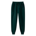 thumbnail image 6 of WULMLEO Men's Tapered Jogger Sweatpants Drawstring Waist with Pockets Cotton Athletic Lounge Pants Dark Green XL, 6 of 9