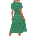 thumbnail image 5 of UVN Women Summer Dresses Short Sleeve V Neck A-Line Midi Dress Ladies Boho Beach Floral Print Sundress, 5 of 9