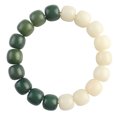 thumbnail image 1 of Pulsera Bodhi Root Bead para hombre y mujer verde y blanca, 1 of 2
