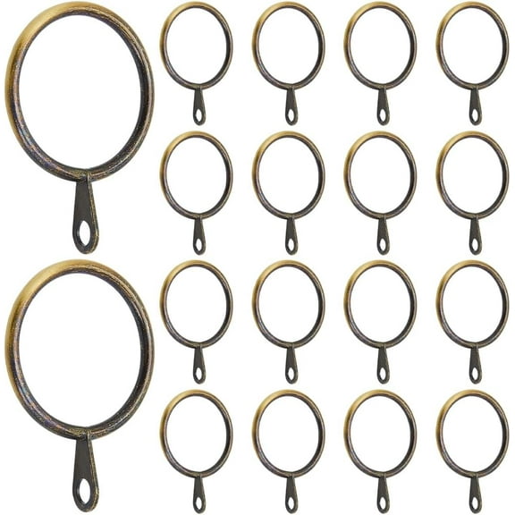 1 Set Iron Drape Sliding Eyelet Rings Drapery Curtain Rings Hanging Rings for Curtains and Rods Brushed Antique Bronze 50~51x36.5x3mm Hole: 5mm