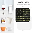 thumbnail image 6 of Rateoe American Flag Camo Drawing Drink Coasters Set of 4 Leather Coasters Spill Protection for Table Desk,Durable and Non Slip Leather Coaster ,4 Inches Drink Mats-Square, 6 of 6