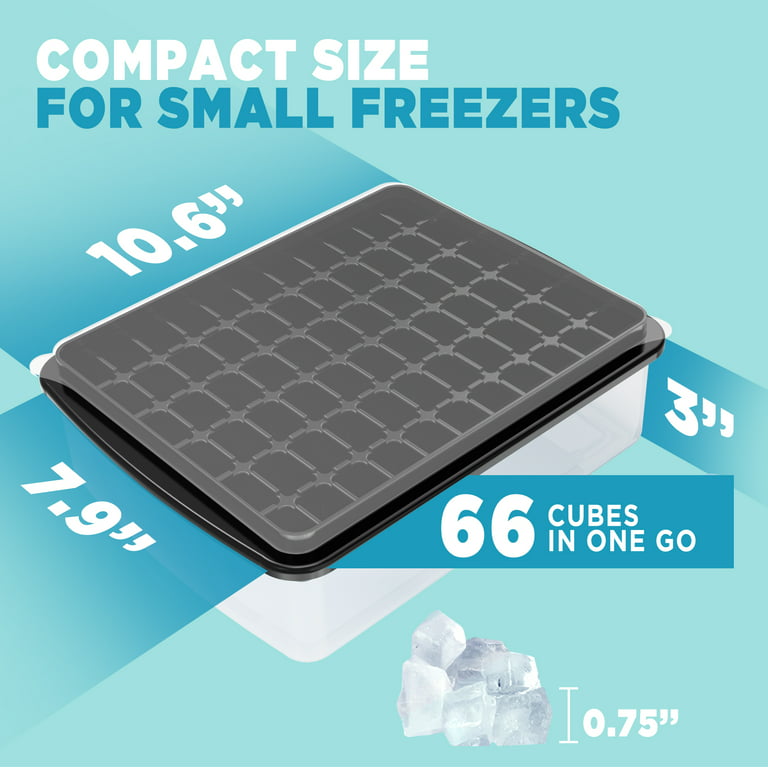 InnOrca Ice Cube Tray for Freezer with Lid & Bin BPA Free, Container & Tong  Stackable 66 Nugget Ice Tray with Spill-Resistant Cover, Easy Release