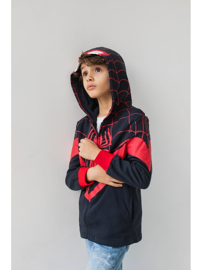 Marvel Spider-Man Miles Morales Boys Zip Up Hoodie Sweatshirt