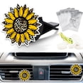 thumbnail image 1 of Ambientador para auto Lynzetqy con diseño de leopardo y girasol, clip para rejilla de ventilación, 1 of 8