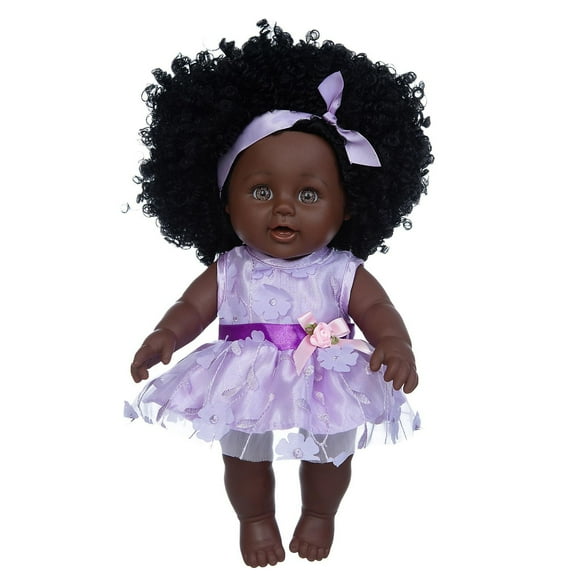 Baby Toy HUOGUO, pelo rizado, negro, africano, piel negra, 30 cm