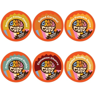 Crazy Cups Flavored SCH4 Coffee Pods Variety Pack - Coffee Flavors for the Keurig K Cups Machine, Recyclable Single Serve Cups, 24 Count (Pack of 1)