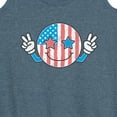 thumbnail image 3 of Instant Message - USA Flag Peace Face - Women's Racerback Tank Top, 3 of 6