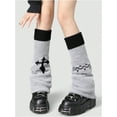 thumbnail image 3 of YooGuoGuo Women's Star Print Knitted Reversible Leg Warmer Y2K Socks, 3 of 4