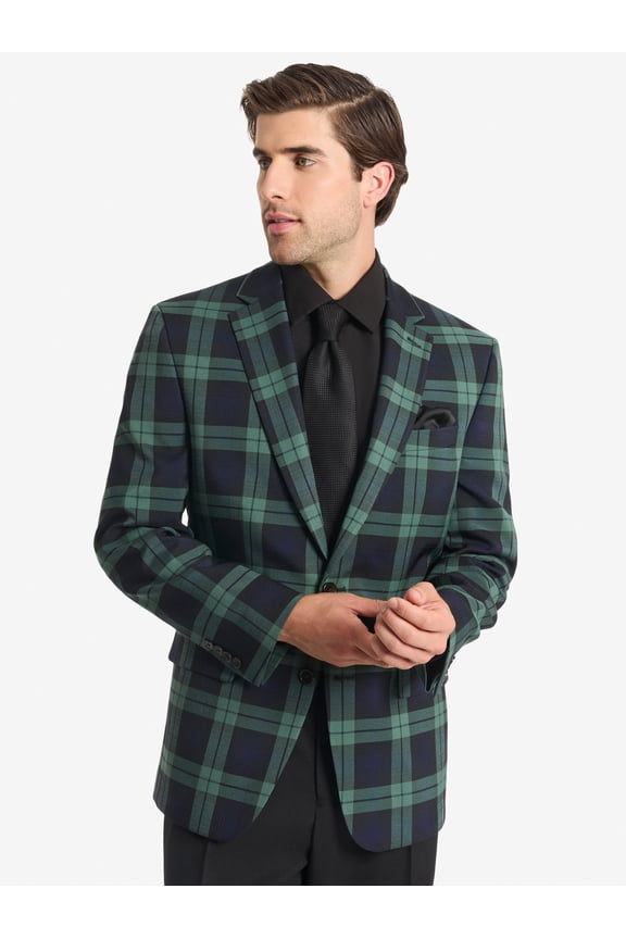Men's Holiday Blackwatch Blazer, Sizes 40R-52R