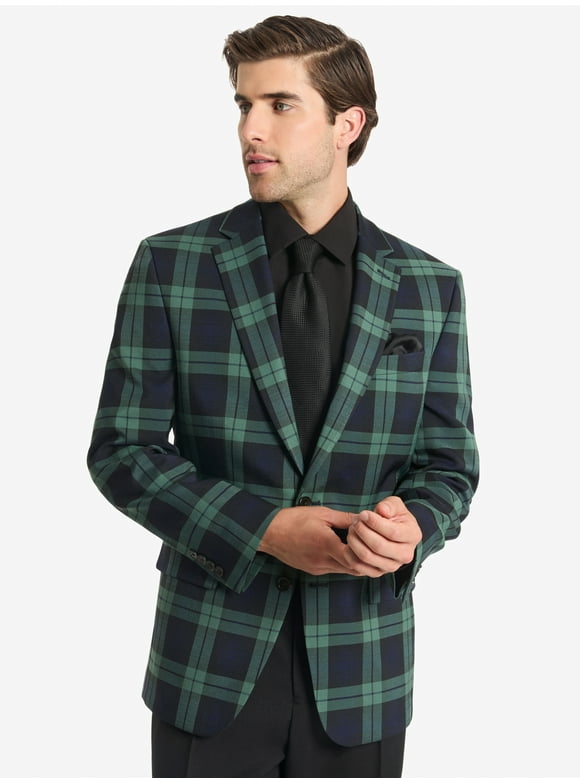 Men's Holiday Blackwatch Blazer, Sizes 40R-52R