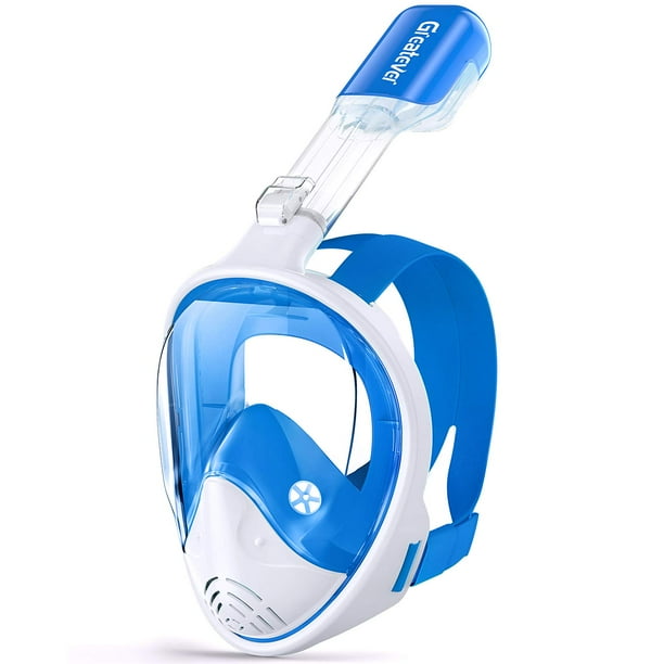 greatever Full Face Snorkel Mask,Snorkeling gear with Latest Dry Top Breathing System and