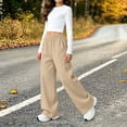 thumbnail image 5 of LUGOGNE Boys Girls Fleece Lined Sweatpants Kids Wide Leg Winter Pants with Pockets Comfortable Loose Lounge Track Pants, 5 of 9