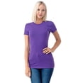 thumbnail image 3 of Simply Fashion Basic Crewneck Short Sleeve T-Shirts - Stretch Cotton Spandex,Purple,Xlarge, 3 of 5