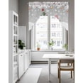 thumbnail image 4 of Grey Snowman Christmas Kitchen Curtains Swag Valance for Windows/Bathroom/Cafe, Xmas Tree Ball Winter Snowflake Rod Pocket Drape Panel Swag Curtains Valance for Bedroom/Living Room 56"x36", 4 of 6