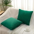 thumbnail image 2 of Faux Fur Plush Throw Pillow Covers 18x18 Set of 2 - Luxury Soft Fluffy Striped Decorative Pillow Covers for Sofa, Couch, Living Room - Cream White, 2 of 6