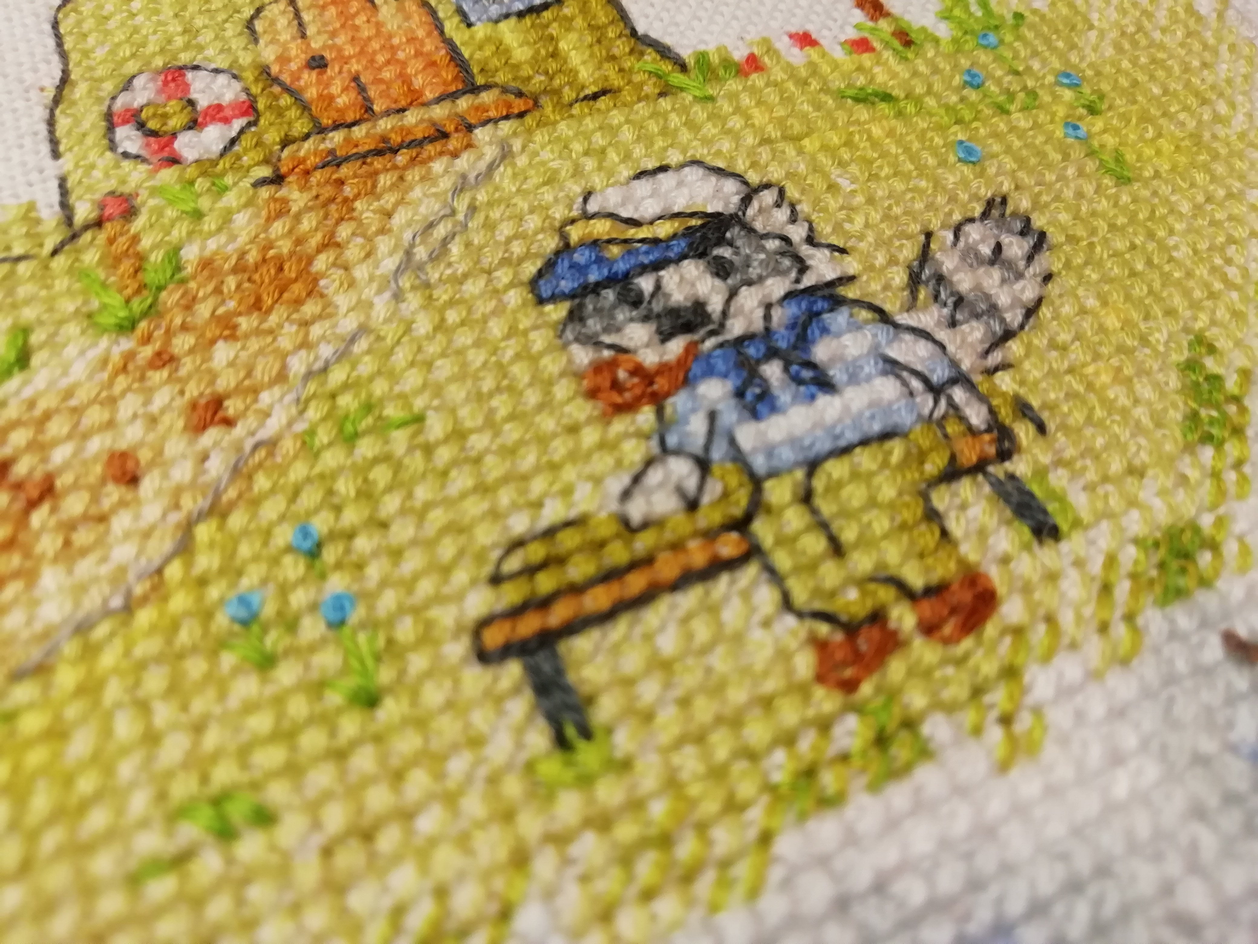 Counted Cross-Stitch Kit Lighthouse Keeper RZ-34 Needlework Easy Small Forest House By NeoCraft Green Blue Canvas Cotton