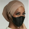 thumbnail image 6 of Vorkoi Muslim Under Scarf with Ear Hole Stretch Jersey Inner Hijabs Tube Caps for Islamic Women Turban Bonnet, 6 of 15
