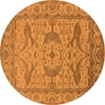 thumbnail image 1 of Ahgly Company Indoor Round Oriental Orange Industrial Area Rugs, 7' Round, 1 of 4