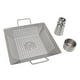thumbnail image 1 of Lata de cerveza, sartén para pollo, lata de cerveza de acero inoxidable de calidad alimentaria, soporte para asador de pollo con 2 asas para parrilla y ahumador, 1 of 14