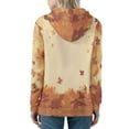 thumbnail image 2 of DISNIMO Thanksgiving Hoodies for Women Maple Leaves Printed Jacket Coat Zip Up Hooded Sweatshirts Casual Hoodies with Pockets, M, 2 of 5