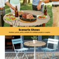thumbnail image 6 of Elastic Fitted Round Tablecloth, Black Khaki Waterproof Stretch Table Cover for 36"-44" Tables, Spring Flora Washable Outdoor Tablecloths for Patio, Picnic, Camping, 6 of 9