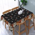 thumbnail image 2 of Halloween Rectangle Tablecloth 60x84 Inch Burnt Orange Cream Pumpkin Dark Black White Rose Floral Holiday Themed Decorative Table Cloth Farmhouse for Indoor Party Kitchen Dinner Picnic Decor, 2 of 5