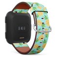 thumbnail image 1 of Compatible with Fitbit Versa/Versa 2 / Versa LITE/Leather Watch Wrist Band Strap Bracelet with Quick-Release Pins (Pineapple), 1 of 4