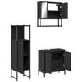 thumbnail image 3 of vidaXL 3 Piece Bathroom Furniture Set Black Engineered Wood, 3 of 5