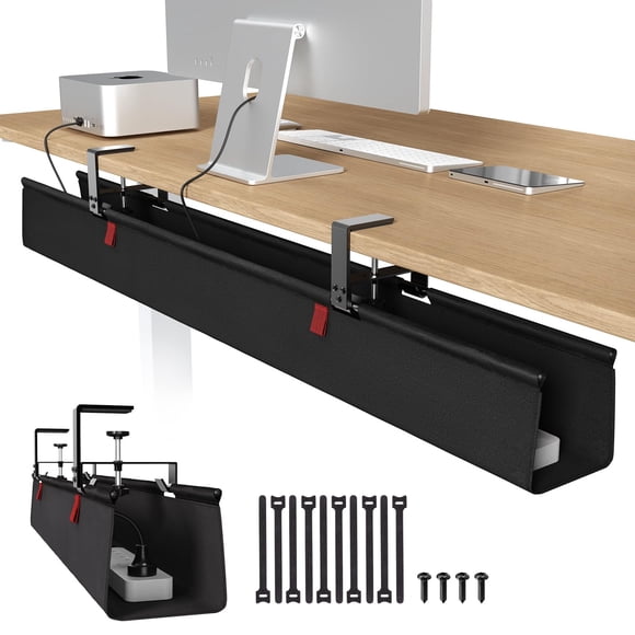 Bandeja de gestión de cables Univivi No Drill, 48 cm, para mesa