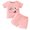 Pink, variant on Vedolay Girls Shorts Sets Outfits Girls T-shirt+short-sleeved two-piece sportswear summer short-sleeved clothing suit,Pink 12-18 Months