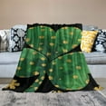 Chilfamy Shamrock Gold Dots Folk Art Cozy Blanket Soft Warm Throw