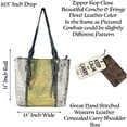 thumbnail image 2 of Urbalabs Western Cowhair Shoulder Hobo Bag Fringe Purse Genuine Leather Handmade Stitched Handbag (Blue), 2 of 7