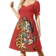 thumbnail image 2 of Vestido de manga corta con flores silvestres, elegantes vestidos de fiesta para mujer, ropa de mujer, 2 of 7