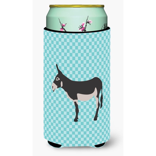 ""Caroline'S Treasures American Mammoth Jack Donkey Blue Check - Abrazadera Decorativa Para Latas Para Niño Alto, Multicolor""