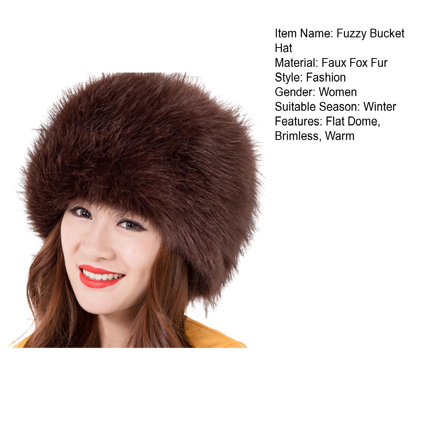 Thickened Fuzzy Bucket Hat Women Winter Fluffy Furry Plush 