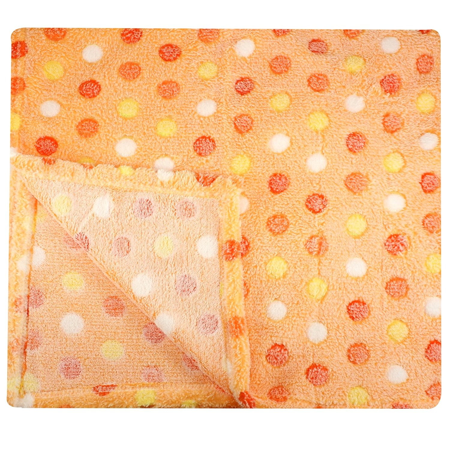 30x30 Inch Plush Fleece Baby Blanket Assorted Colors Polka Dot Blankets by bogo Brands