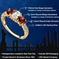 thumbnail image 2 of Gem Stone King 2.22 Ct Oval White Created Sapphire Red Garnet 18K Yellow Gold Plated Silver Ring (Size 7), 2 of 6