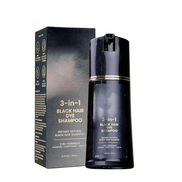 WIFKLSIIPG Hair Coloring Shampoo Hair Coloring Shampoo Natural Hair Coloring Shampoo Om Black Hair Coloring Shampoo Covers Gray Hair Suitable for Women and Men (black) 200ml