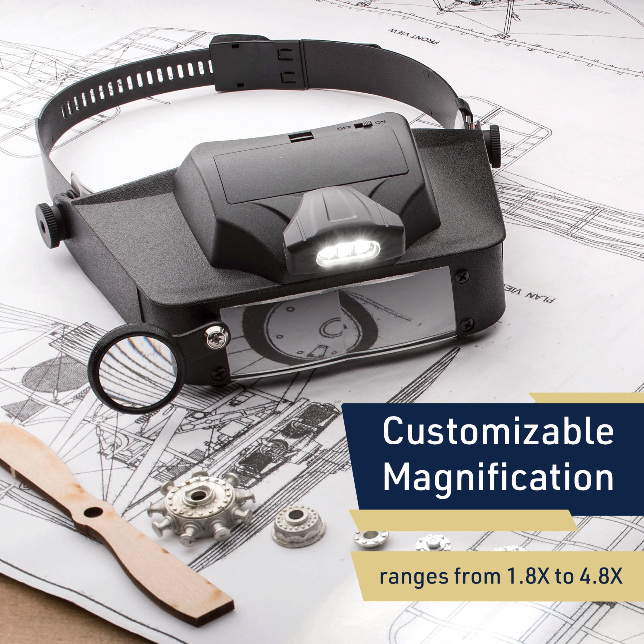 Kings County Tools 1.8X-4.8X Magnifying Glasses for Close Work with Light