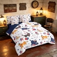 thumbnail image 2 of Manfei Cartoon Patriotic Cat Twin Bedding, US Flag Fireworks Stars Bedding Comforter Set, Red Blue White, Navy Reversible 7-Piece, 2 of 6
