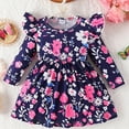 thumbnail image 1 of LOVZFMLL Robe à Manches Longues Imprimée pour Filles, Motif Floral, Col Rond, 1 of 8