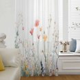 thumbnail image 6 of Spring Floral Botanical Sheer Curtains 45 Inches Long, Farmhouse Flowers Light Filering Curtains, Breathable Simi Curtain Privacy Drapes for Kitchen Bathroom Lightweight Small Window Treatment, 6 of 9