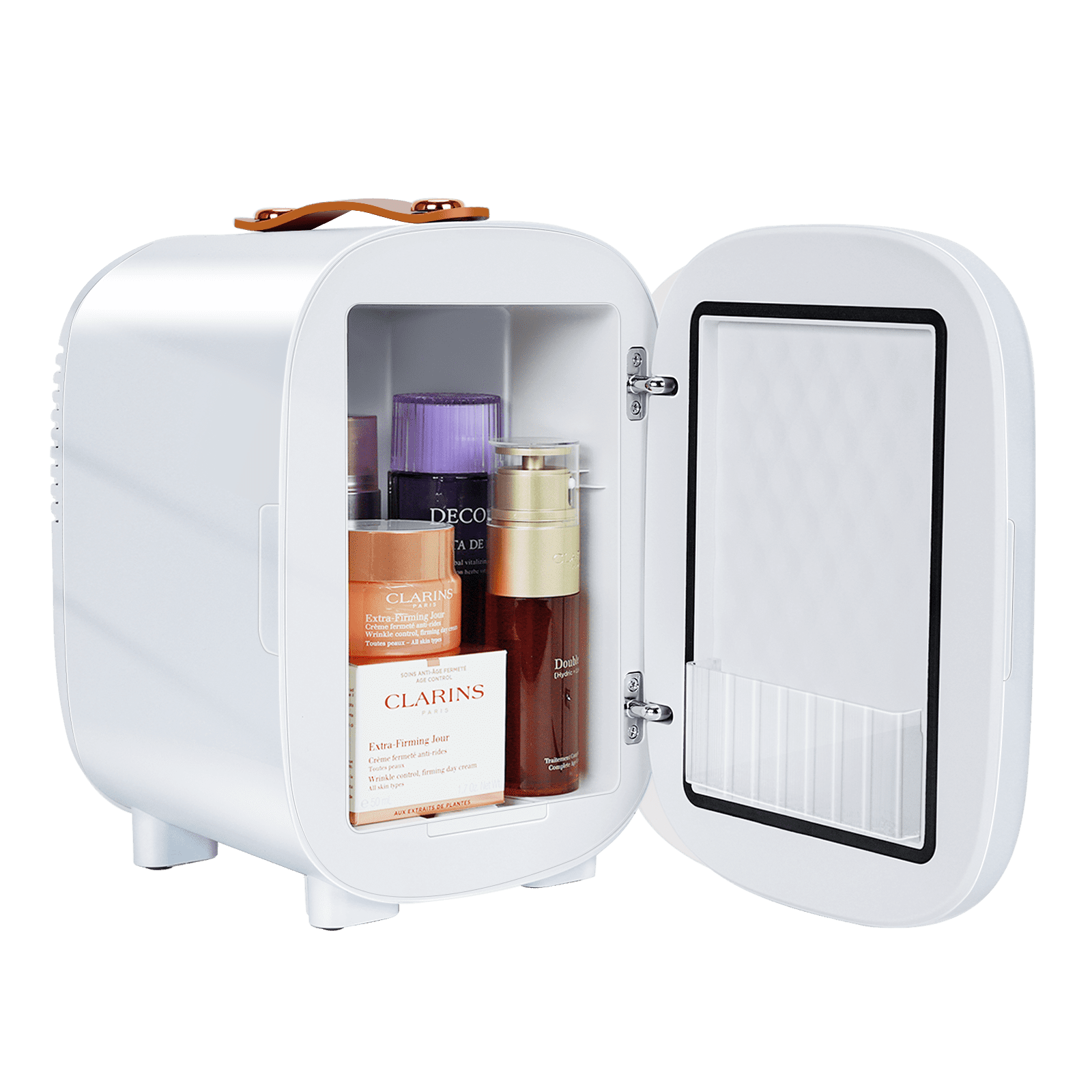 Caynel 5L Portable Retro Mini Fridge 6-can Mini Refrigerator,White