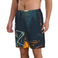 thumbnail image 2 of Fuzoiu Moonlit Skeleton Campfire Print Men's Beach Shorts,Men's Swim Trunks,Quick Dry Board Shorts with Pockets,Men's Bathing Suits for Surfing, Running, and Casual Wear-Medium, 2 of 6