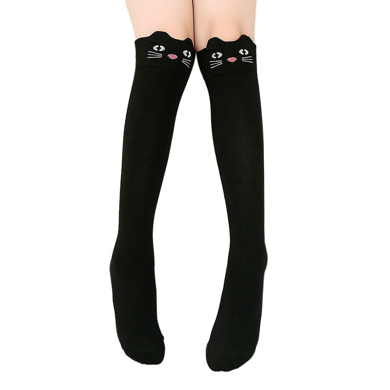 Girls Knee High Long Socks Cartoon Animal Cotton Cute Funny Tall Boot Socks for Child Kids 6 Pairs 