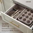 thumbnail image 4 of CAROTE 9-Piece Stackable Nonstick Bakeware Set, Includes Cookie Sheet, Muffin, Bread, Cake, Loaf & Roasting Pans, Gray & Khaki, 4 of 7