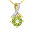 thumbnail image 3 of 9ct Gold Jewelco London 2pts Diamond 0.55ct Peridot Kiss Crossover Necklace 18", 3 of 5