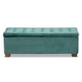 thumbnail image 6 of Bowery Hill Teal Blue Velvet Upholstered Storage Ottoman Bench, 6 of 11