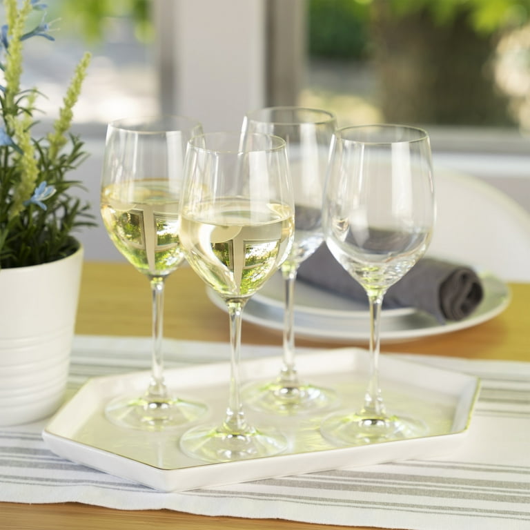 JoyJolt Claire White Wine Glasses, Set of 4 - Clear